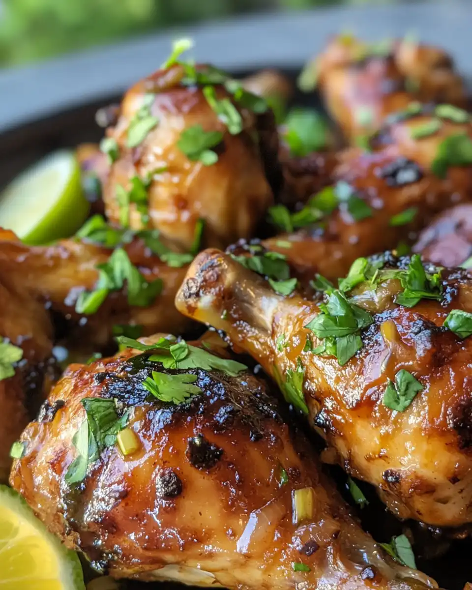 Pressure cooker with Huli Huli chicken cooking, aromatic steam coming out