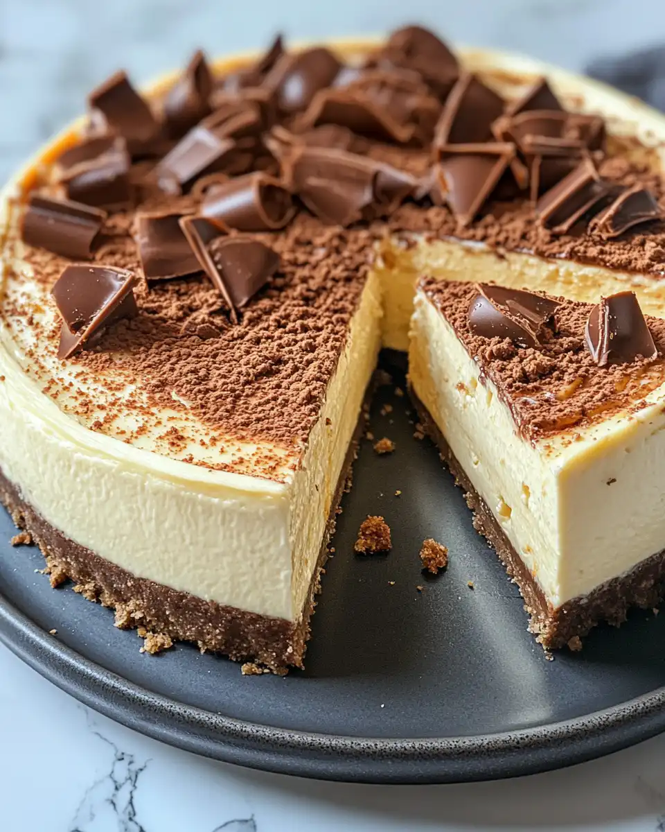 Finished cheesecake with chocolate ganache and caramel topping
