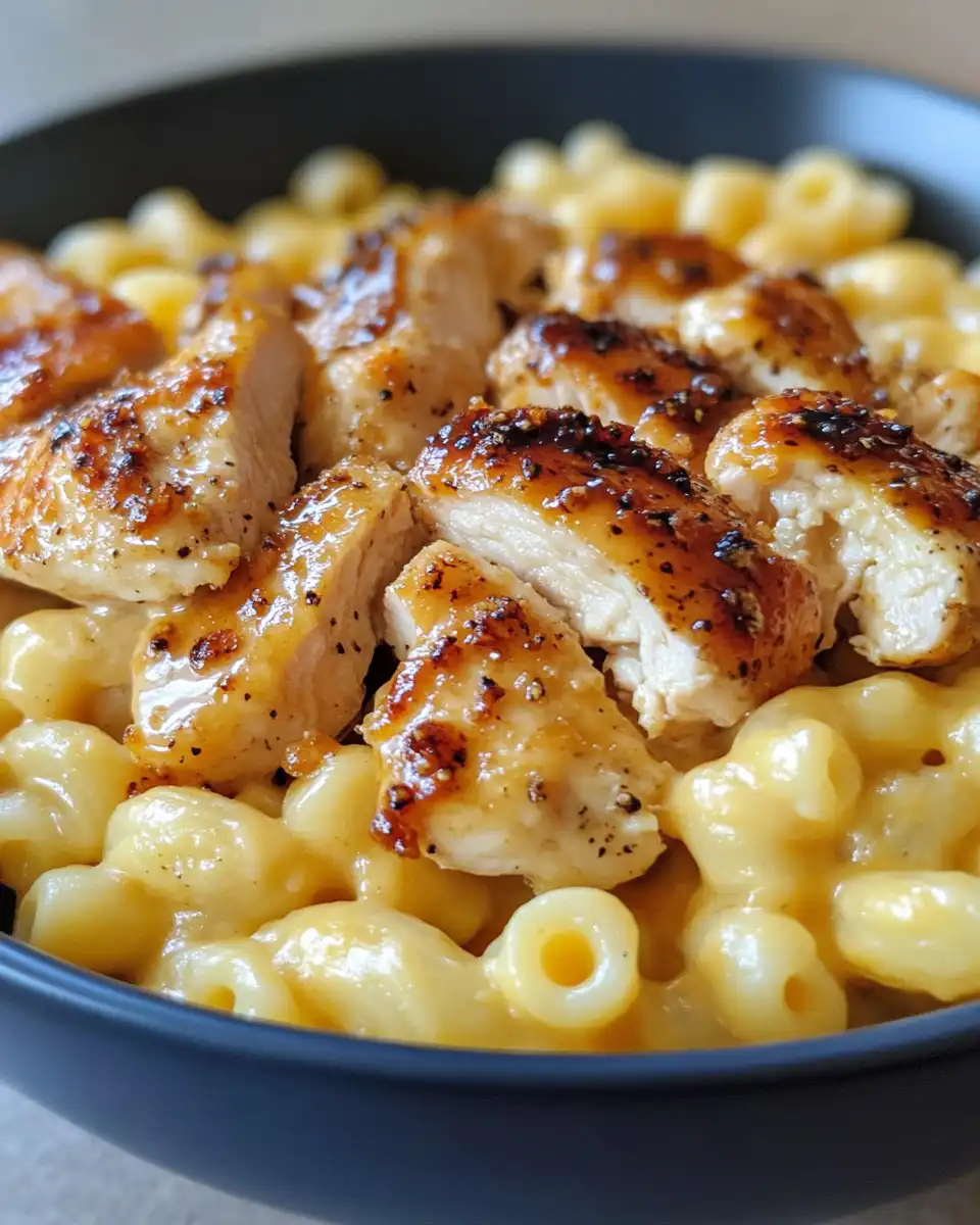 Ingredients laid out for honey pepper chicken with mac and cheese including bacon and spices
