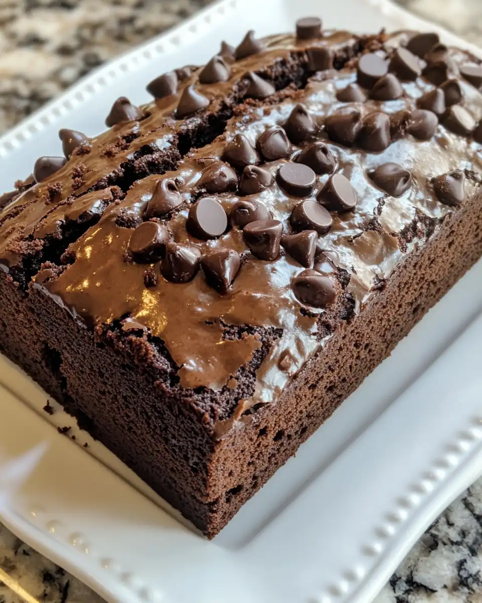 Glossy hot fudge brownie bread freshly revealed in pressure cooker
