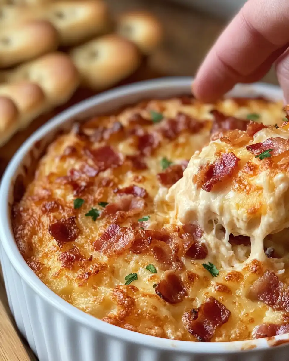 Mixing bowl with ingredients for hot smoked Gouda bacon dip