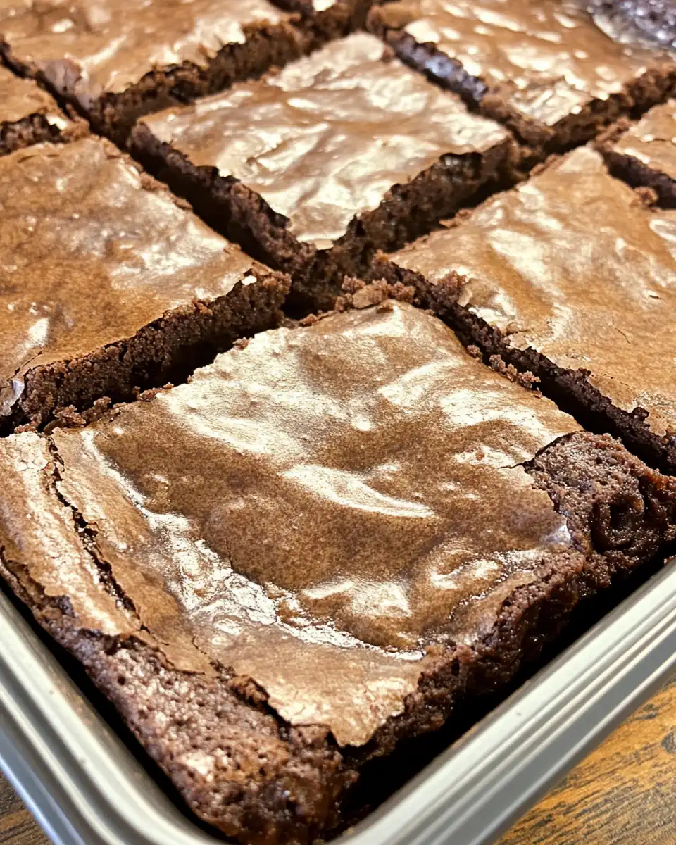 Close-up of the finished chocolate brownie pudding with ice cream