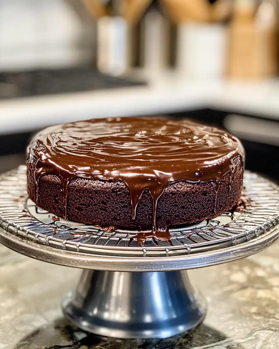 Sliced chocolate cake with moist crumb and melted chocolate chunks