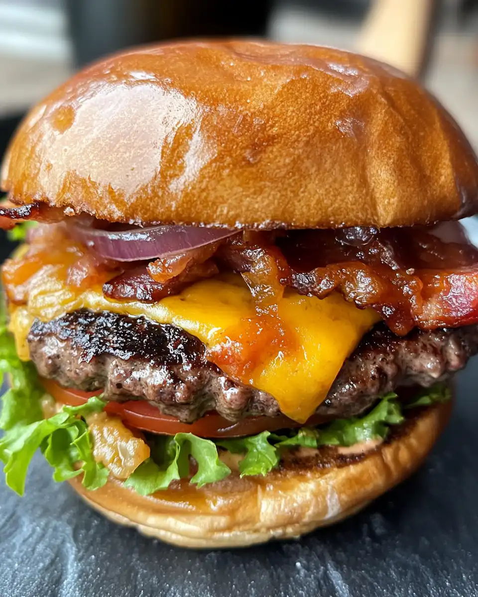 Freshly cooked Irish pub burger ready to eat