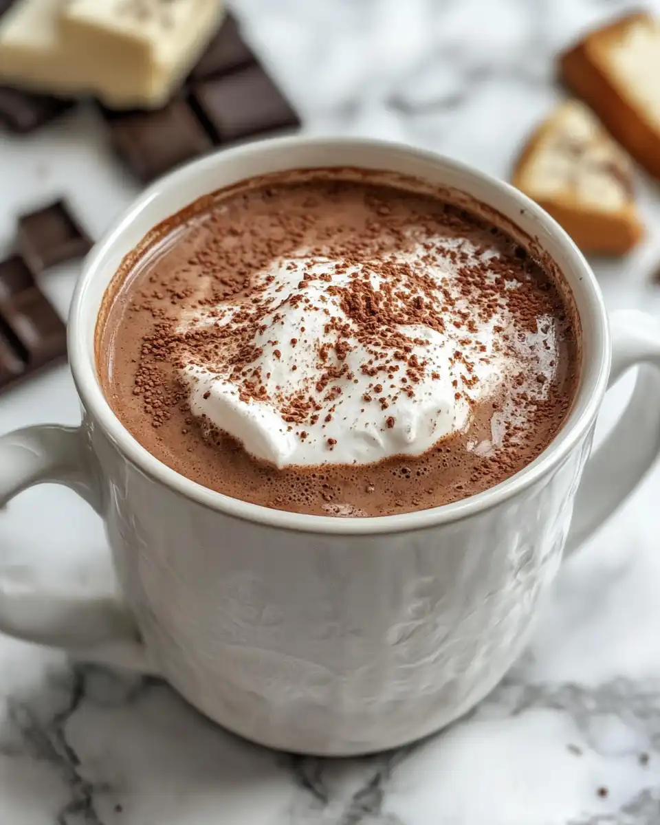 Delicious served Italian hot chocolate in small cups