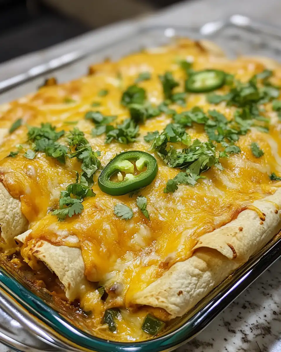 Baked Jalapeno Popper Chicken Enchiladas
