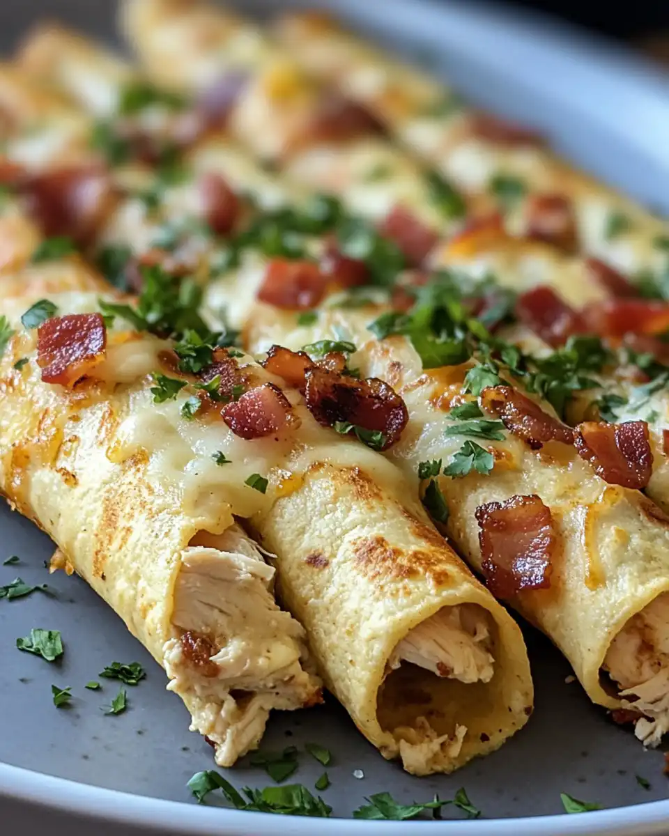 Step by step assembly of chicken bacon ranch taquitos