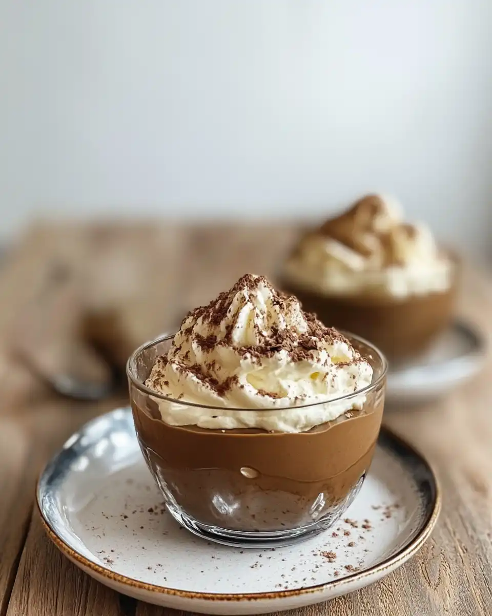 Koffiemousse dessert in a glass