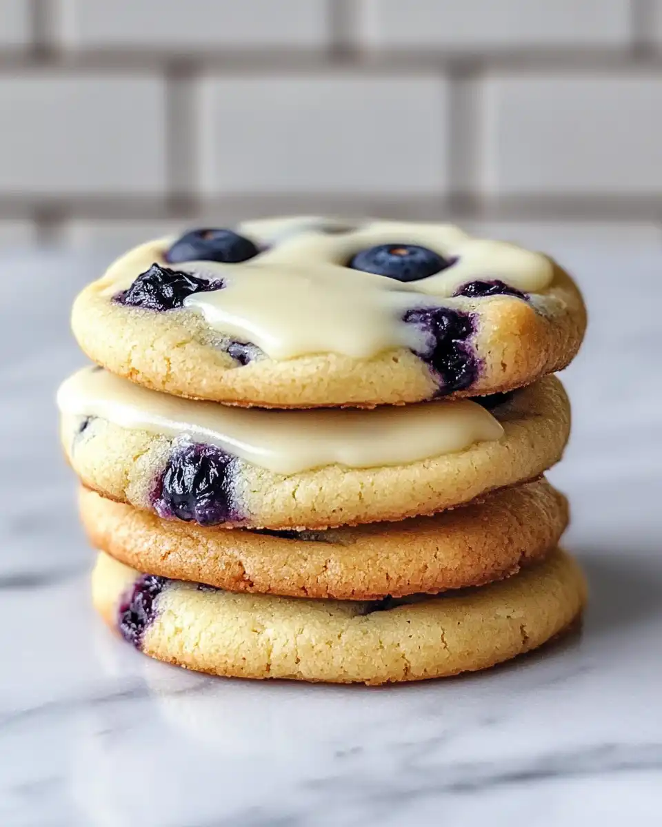 Ingredients for lemon blueberry cheesecake cookies including fresh blueberries and lemon zest