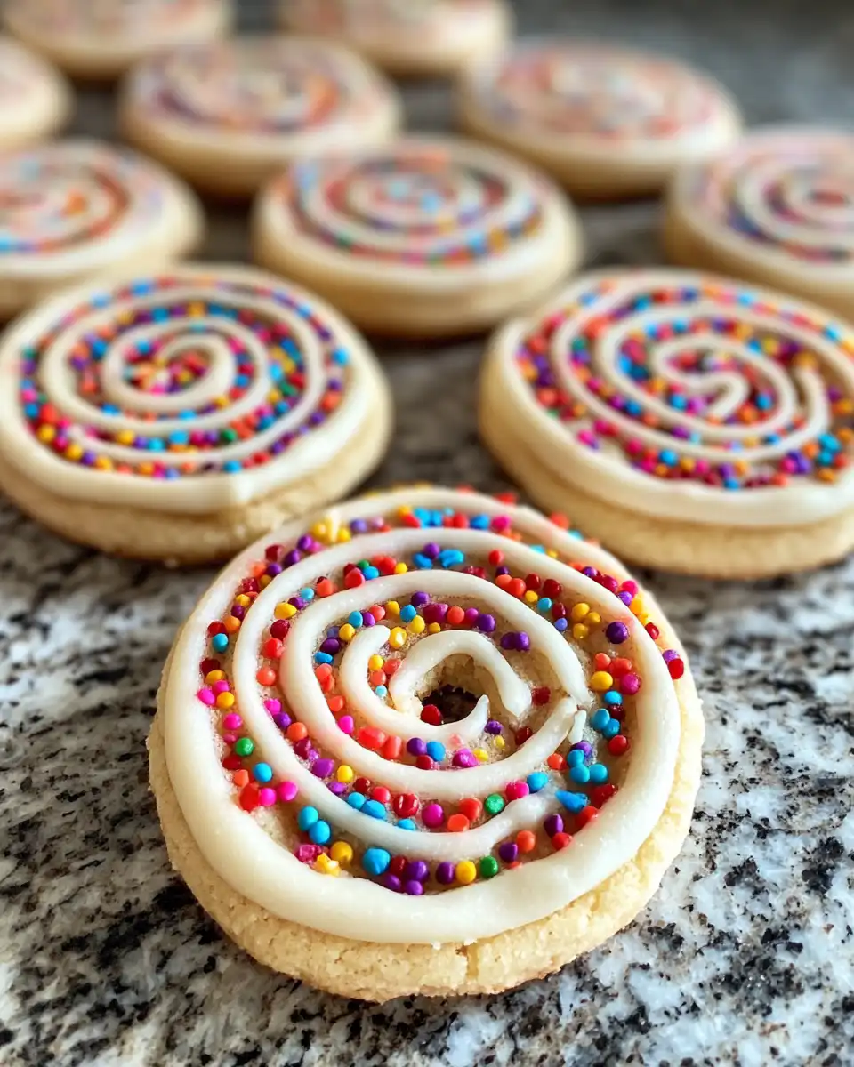 Finished magical spiral cookies with vibrant raspberry and rosehip swirls