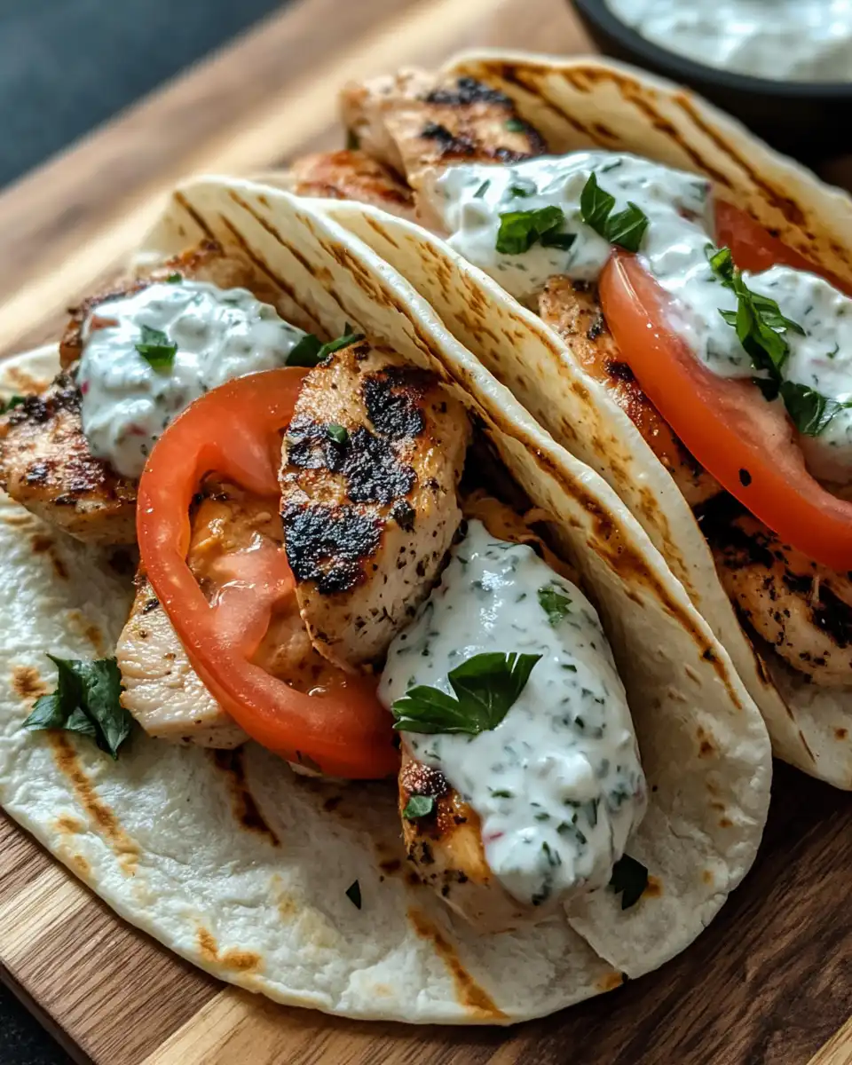 Steps to build Mediterranean chicken gyros