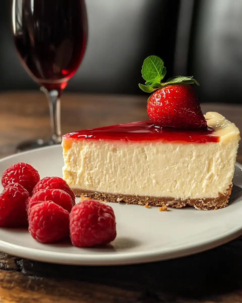 Close-up of cheesecake with melted chocolate and creamy texture