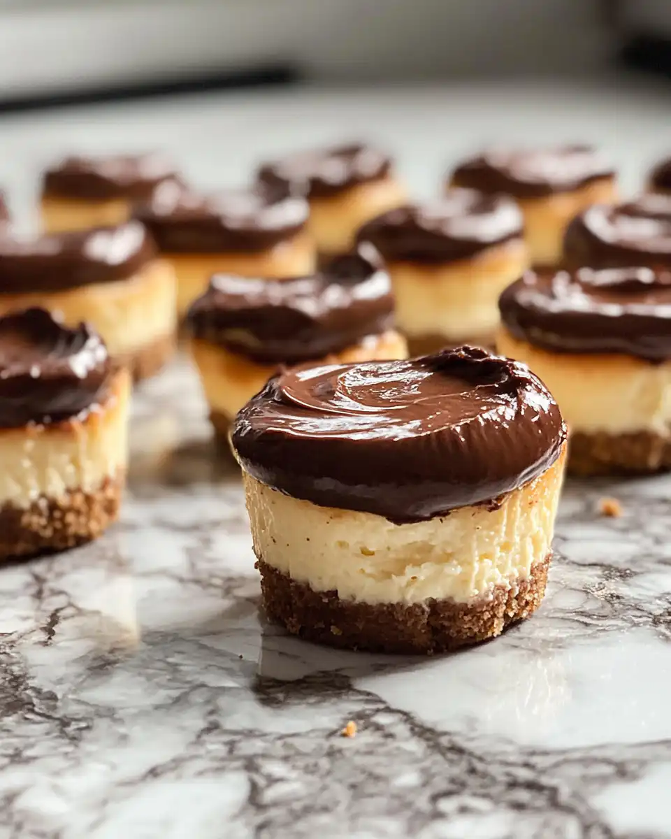 Mini chocolate cheesecakes steaming and freshly cooked in pot