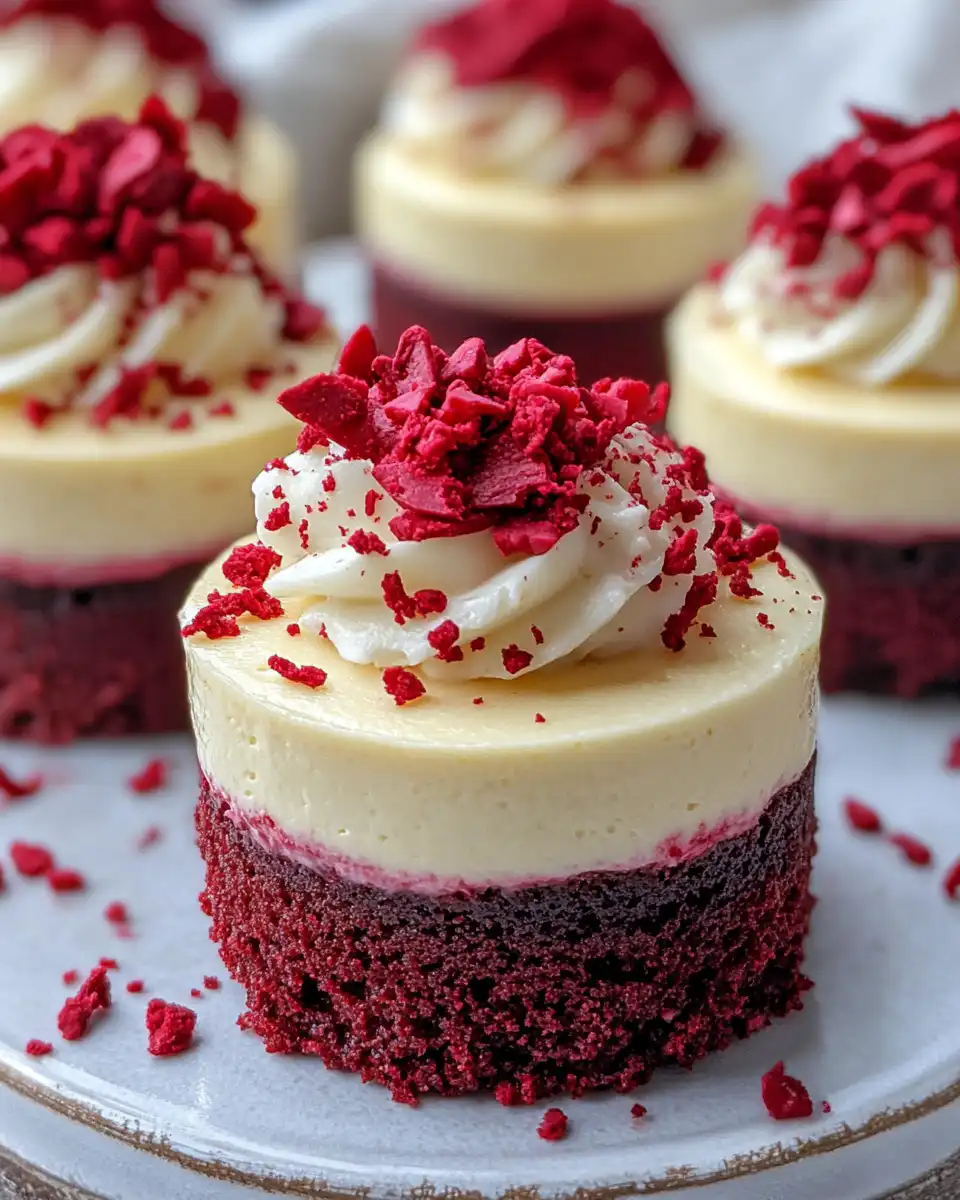 Ingredients prepared for making mini red velvet cheesecakes including Oreo crust and cream cheese