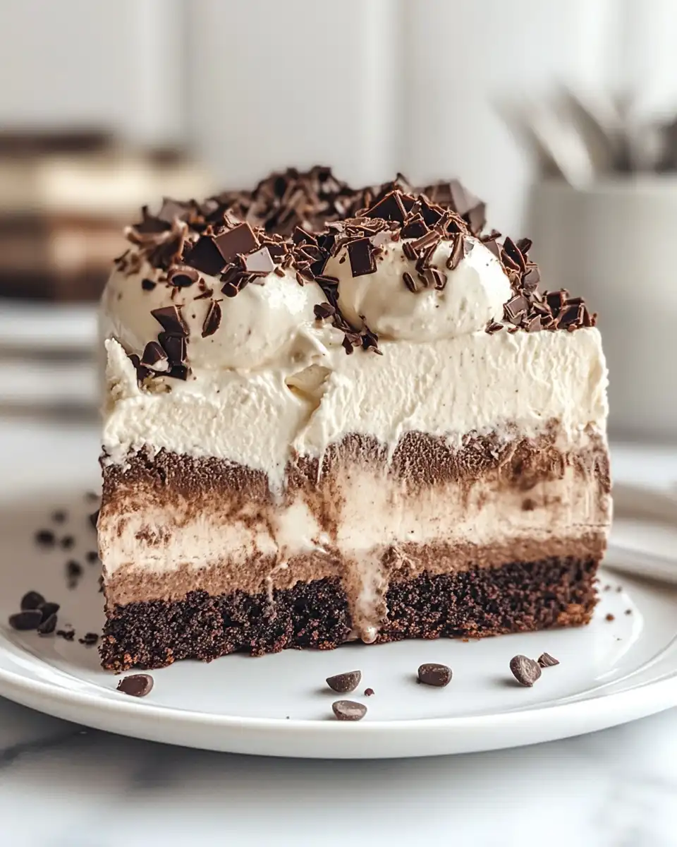 Ingredients for mocha brownie ice cream cake laid out on table