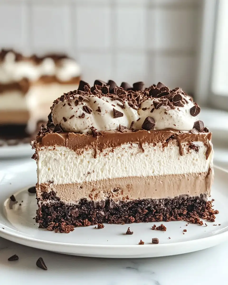 Mocha brownie ice cream cake fresh from pressure cooker with steam