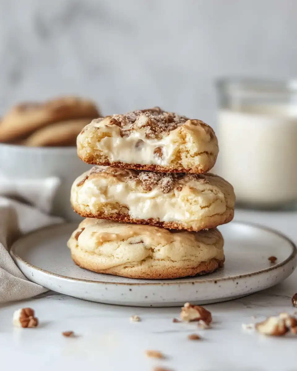 Finished New York Cheesecake Cookies topped with whipped cream ready to serve