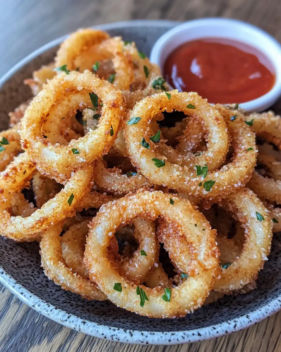 Fresh onion ring chips steaming out of pressure cooker