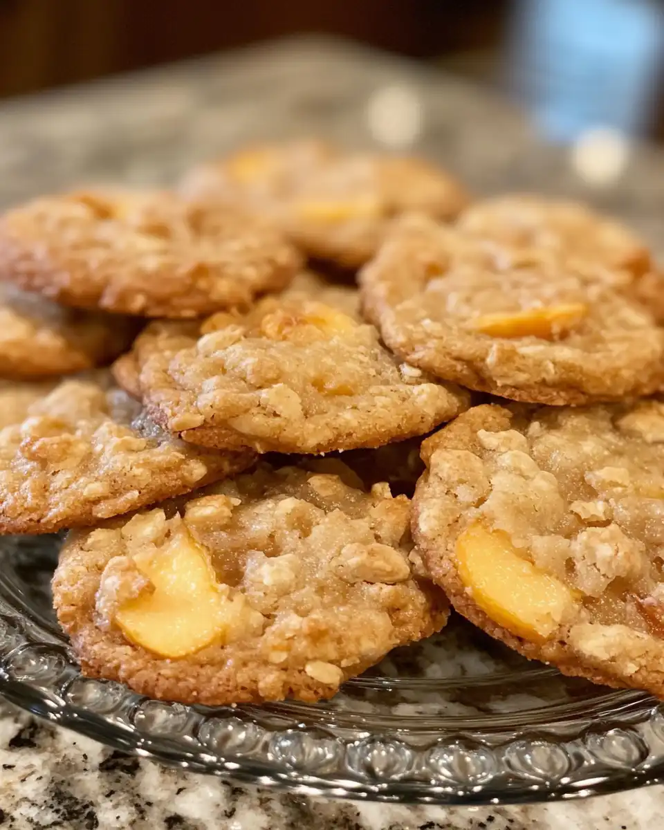 Steam rising from pressure cooker with peach cobbler cookies inside