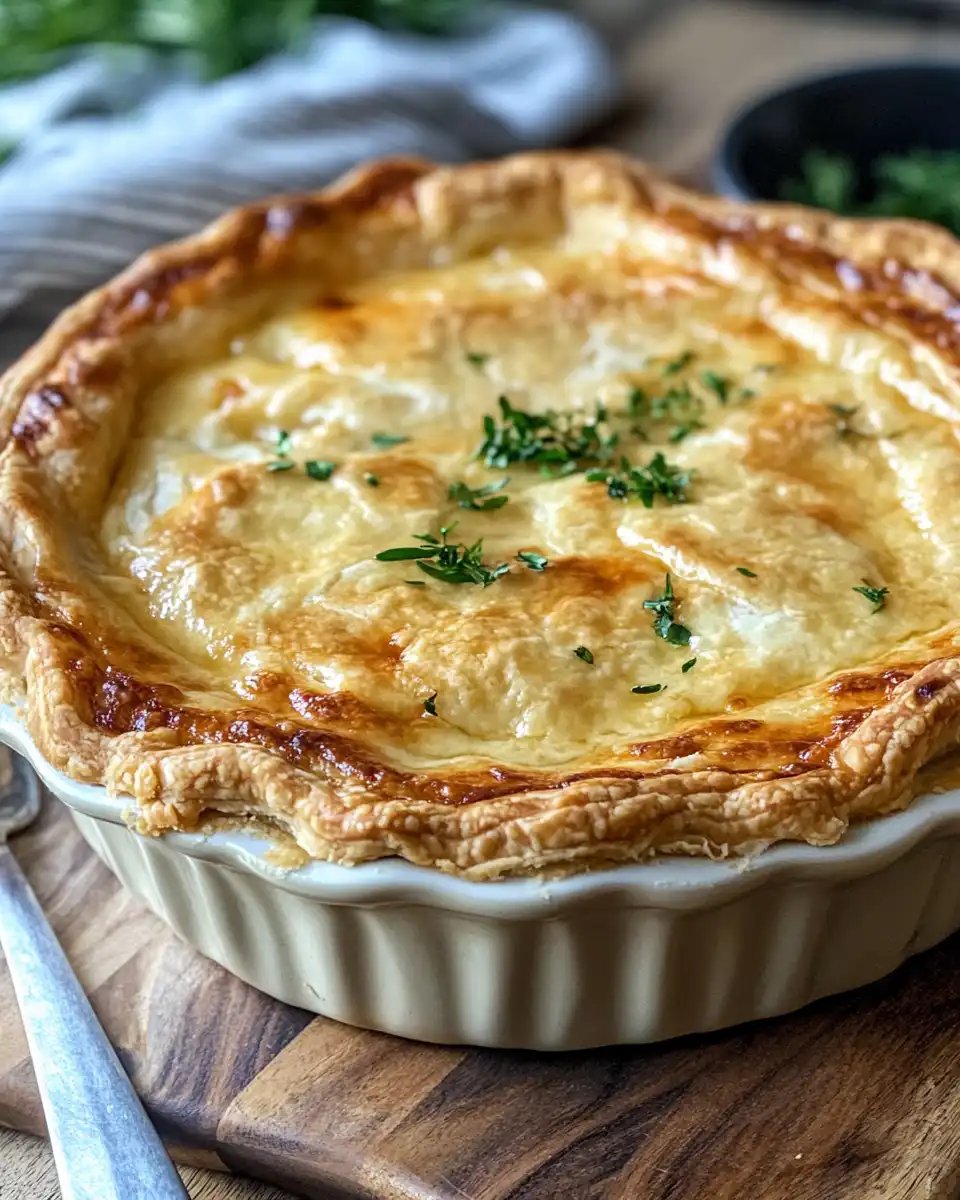 Finished pizza pot pies fresh from the oven in ramekins, golden and bubbly
