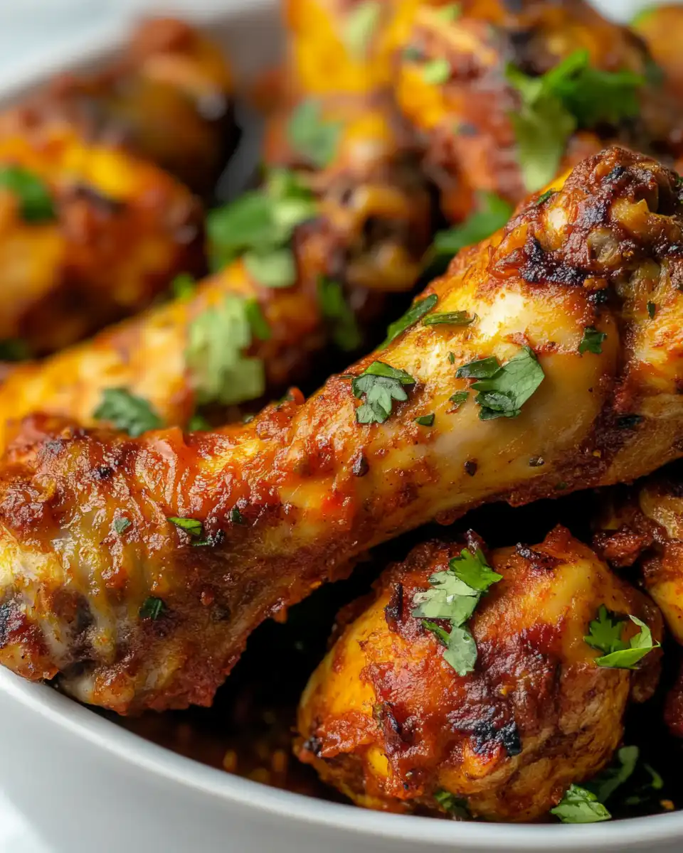 Crispy and juicy finished peri peri chicken served on plate