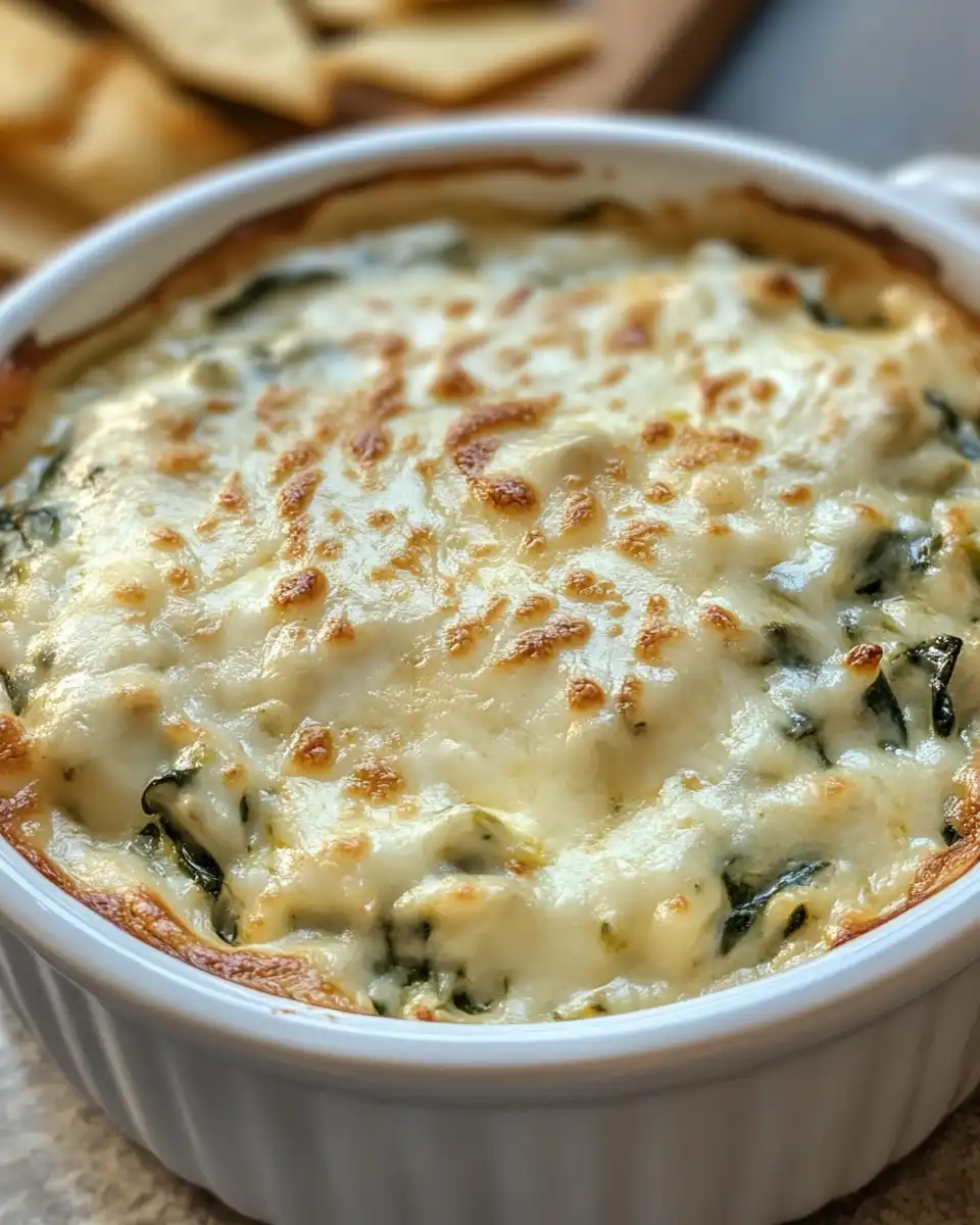Ingredients for spinach queso dip including cheese cubes, spinach and spices