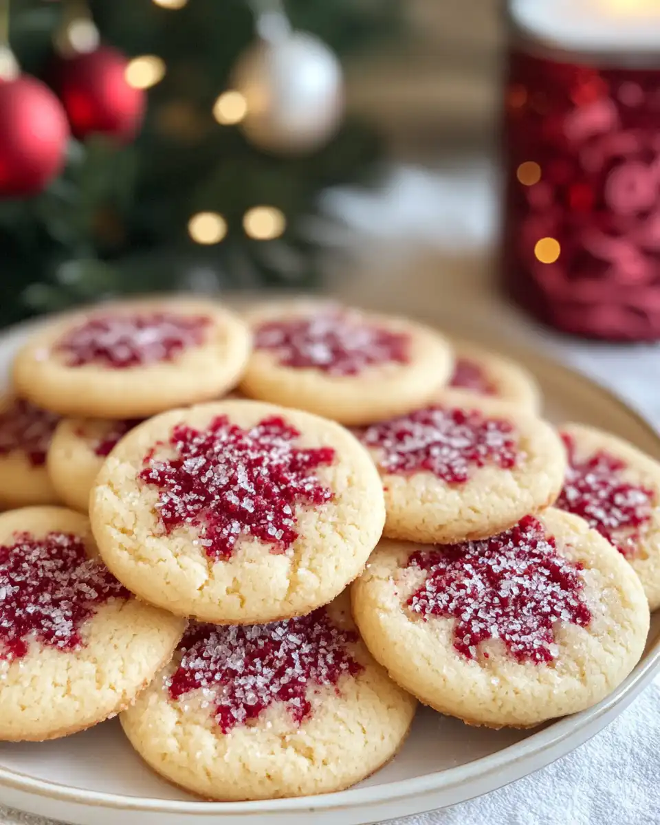 Sliced Raspberry Ribbon Cookies with jam swirl
