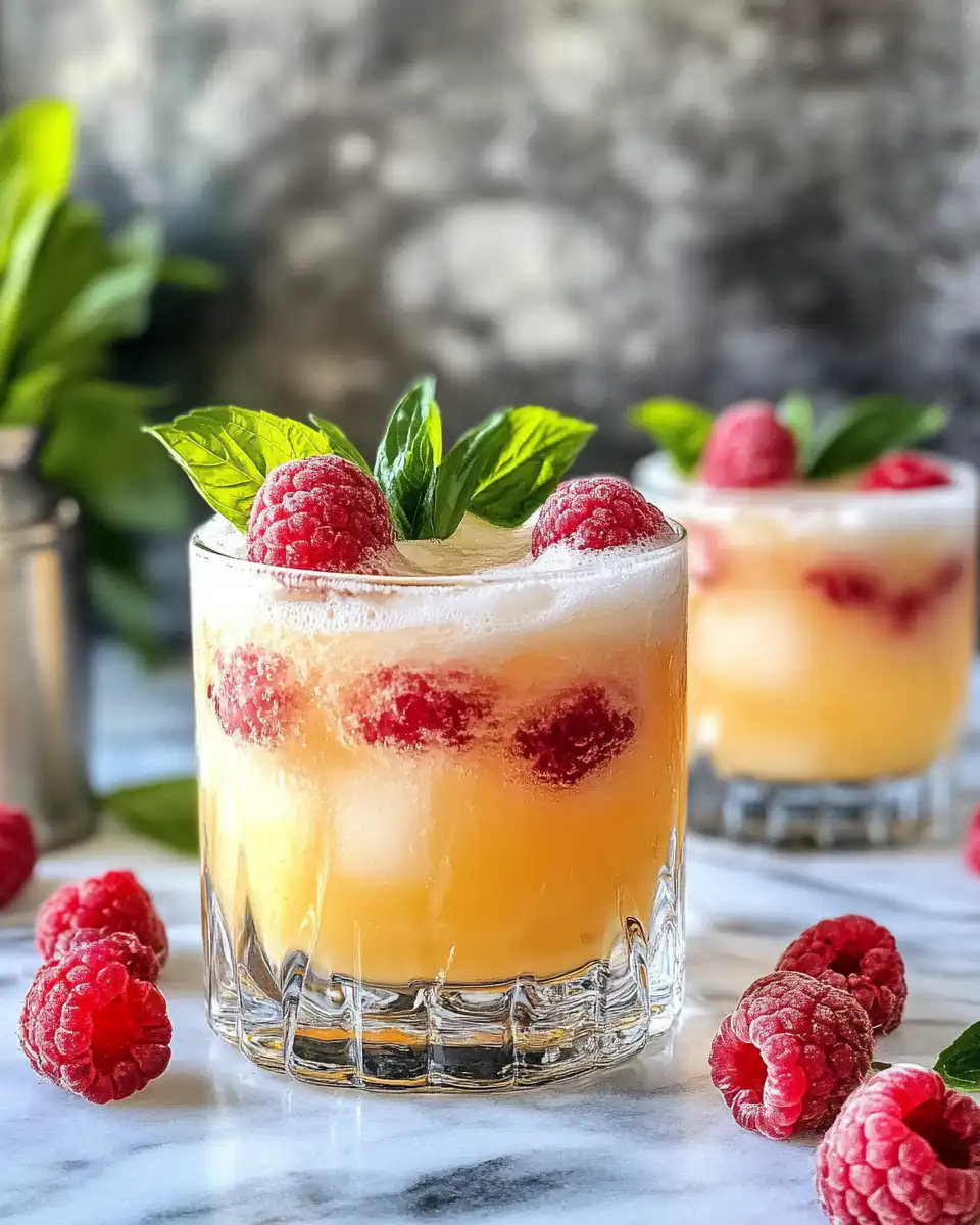 Final Raspberry Passionfruit Tequila Sour cocktail garnished and served
