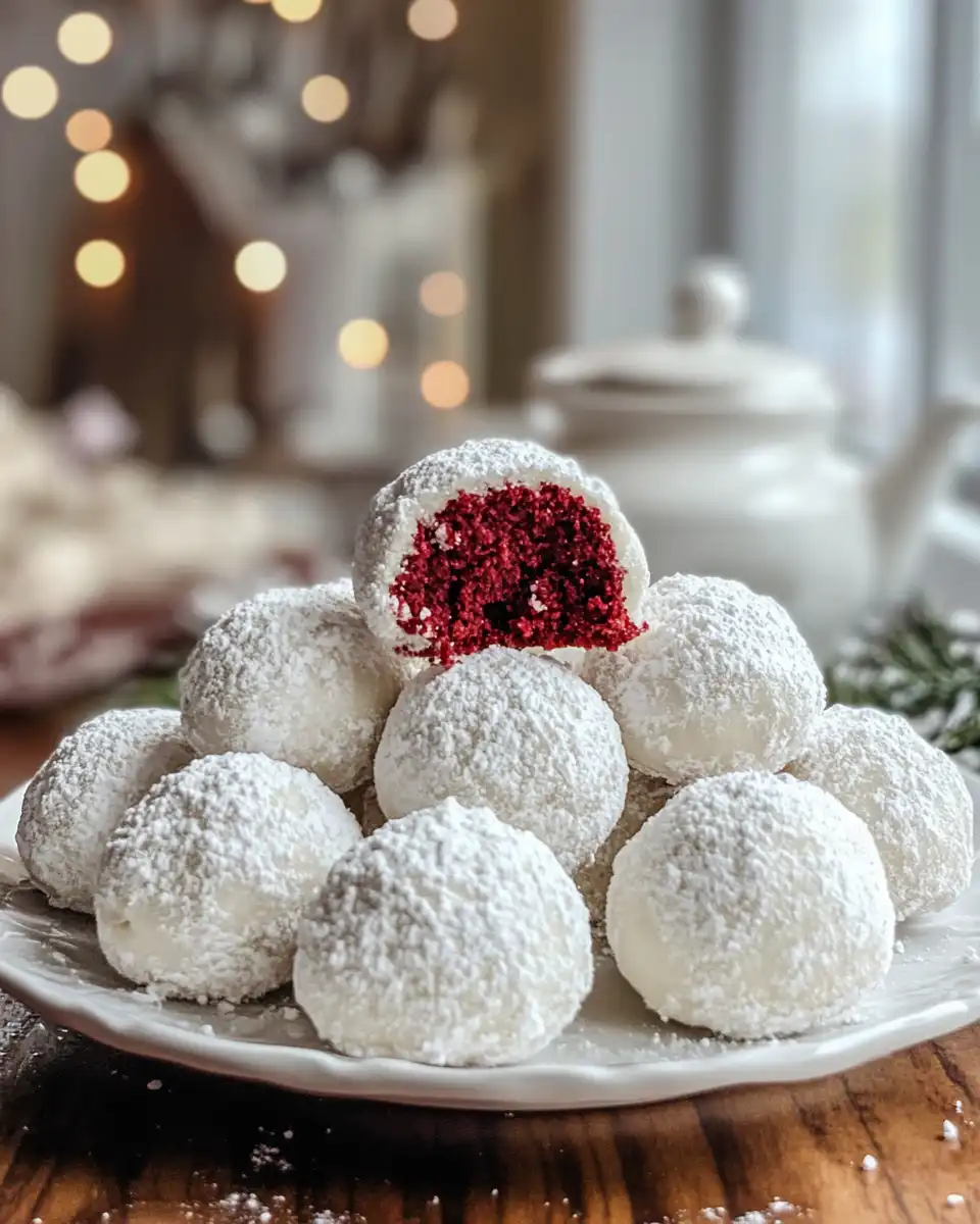 Freshly made red velvet snowball cookie dough in pressure cooker