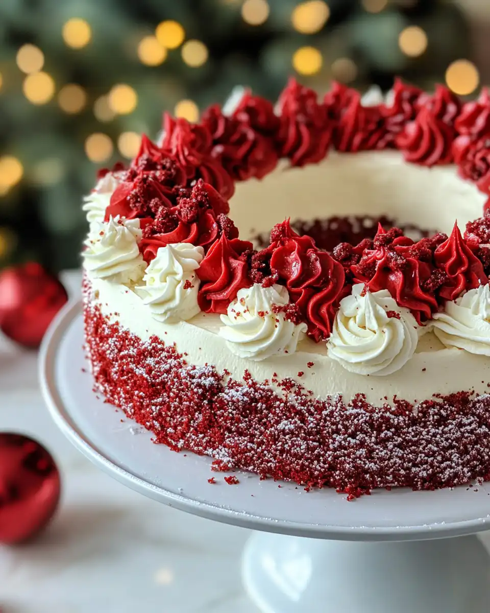 Ingredients for red velvet wreath cake laid out on a table