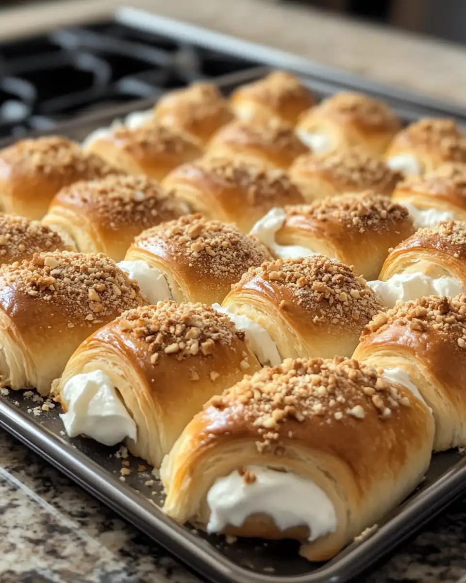 Mini marshmallows and chocolate chips on crescent roll dough triangles