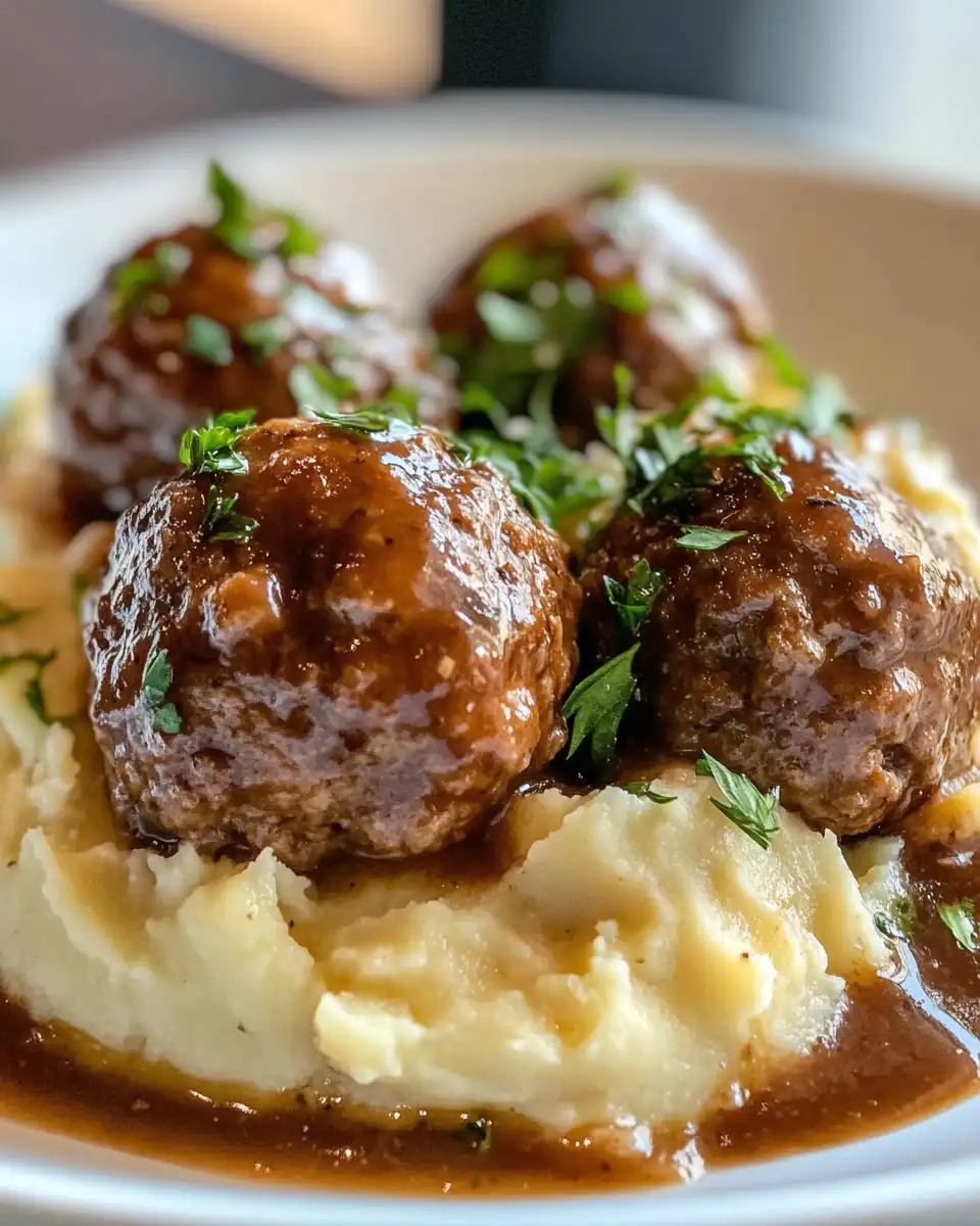Ingredients lined up for Salisbury steak meatballs and sides
