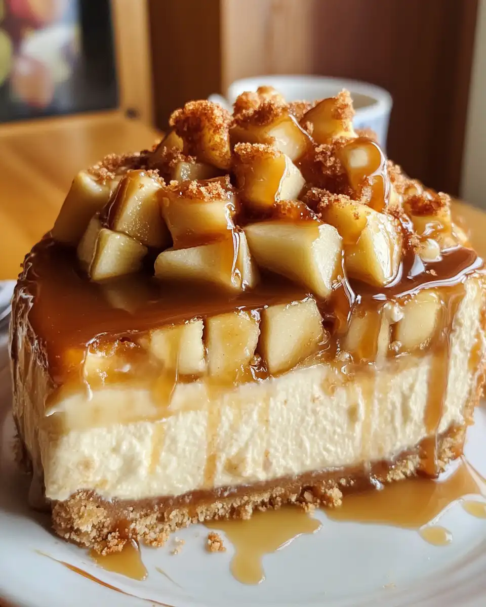 Ingredients for caramel apple cheesecake pie including apples, cream cheese, and caramel