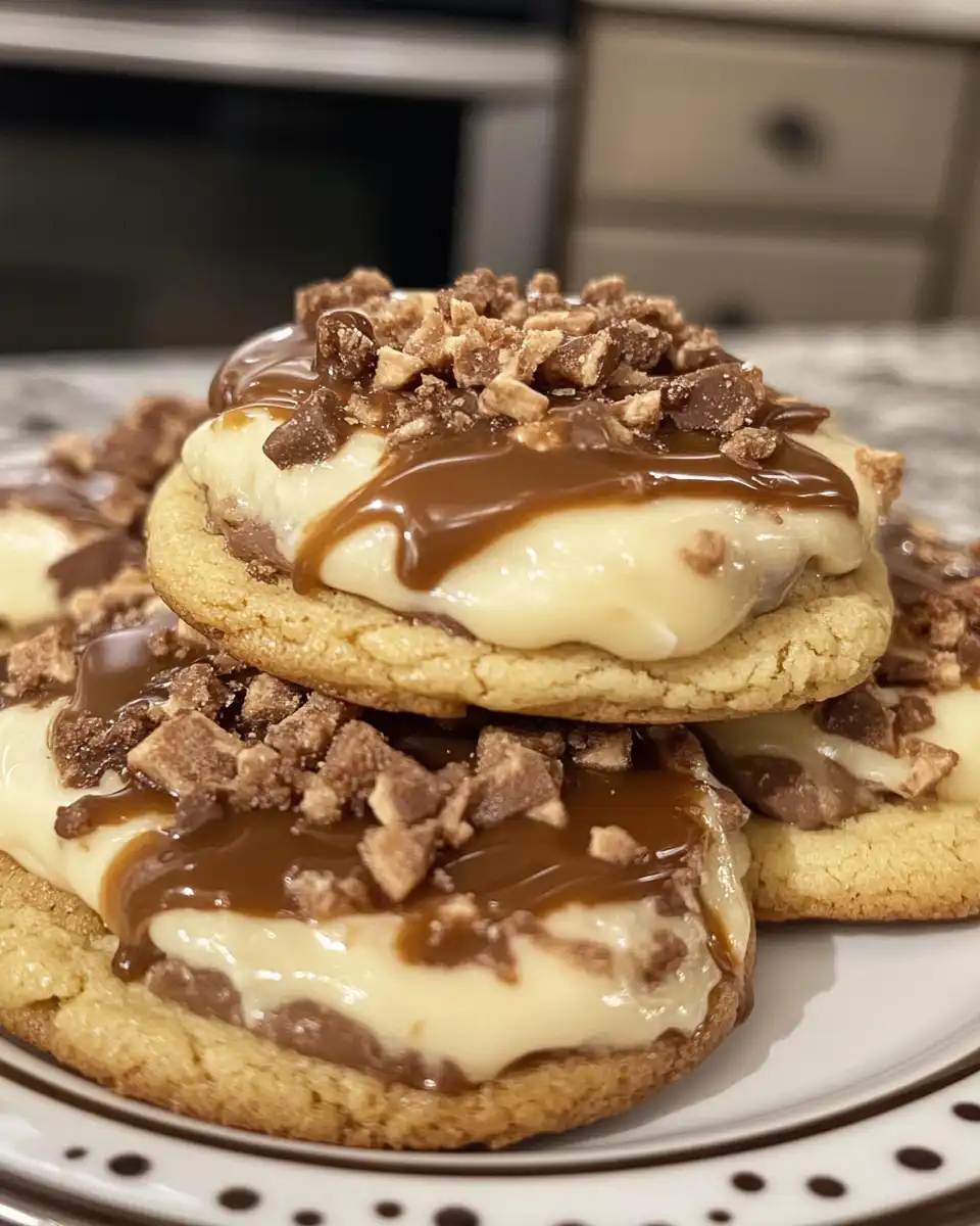 Salted Caramel Cheesecake Cookies on a cooling rack