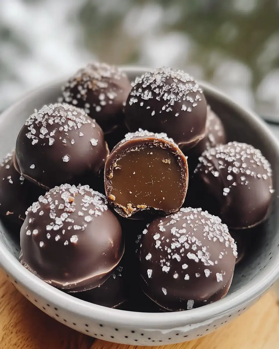 Salted caramel truffles mixture in a bowl