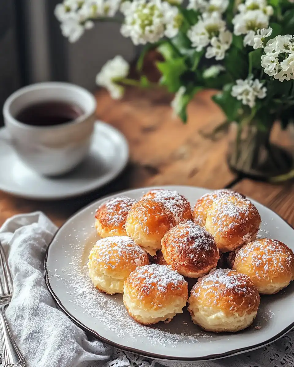 Sweet cinnamon and warm cream cheese cheesecake balls steaming