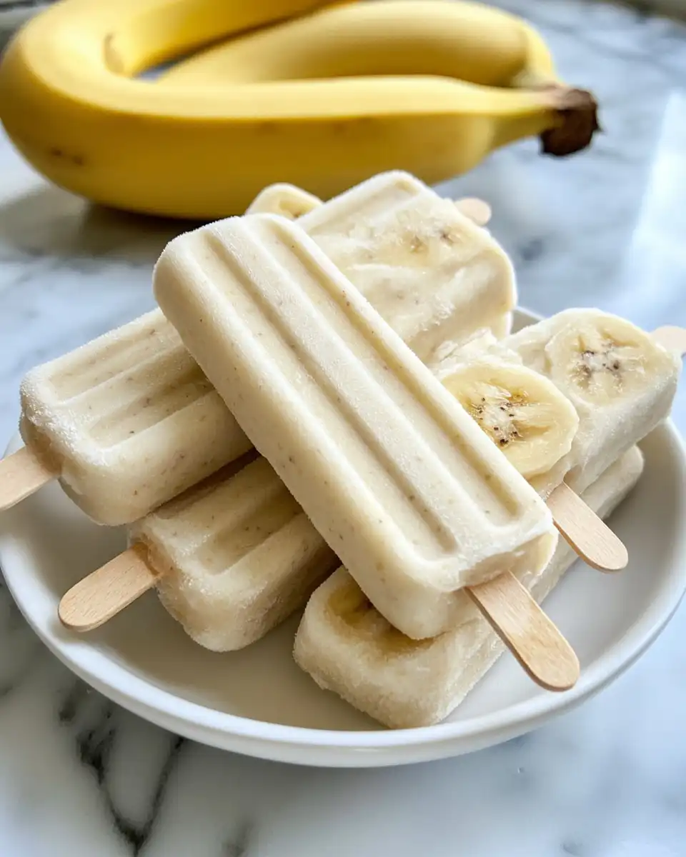 Soft creamy banana yogurt frozen dog treats in molds