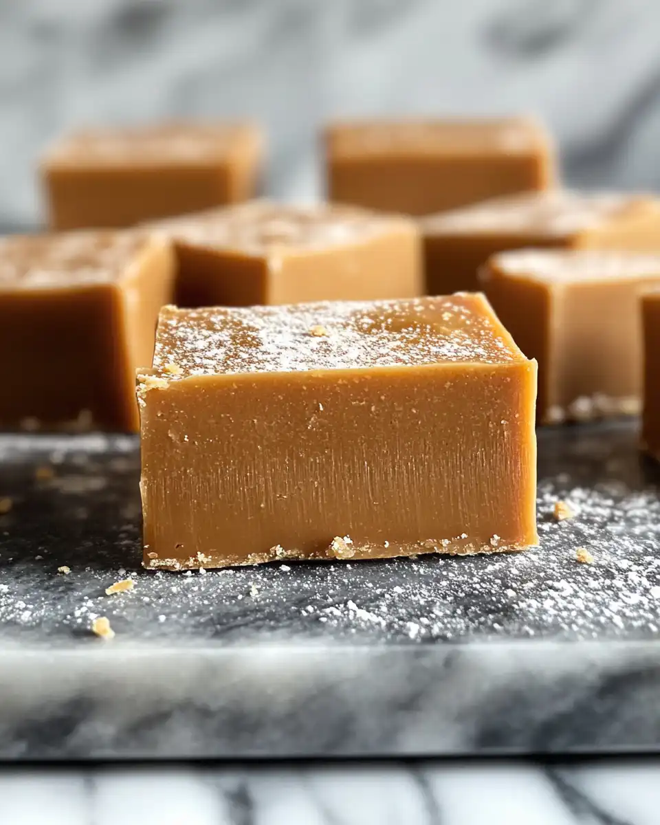 Finished fudge squares chilled in tin