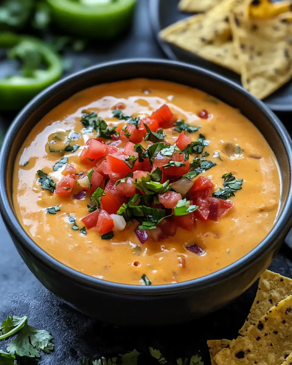 Pot with shredded chicken and cheesy soup ingredients being mixed