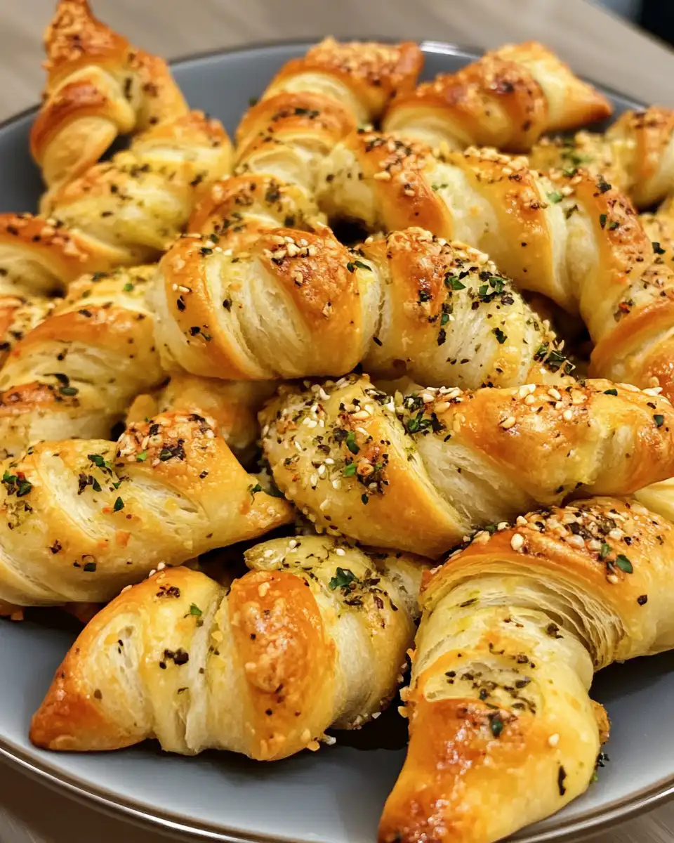 Golden cheesy jalapeno puff pastry twists ready to serve on white plate