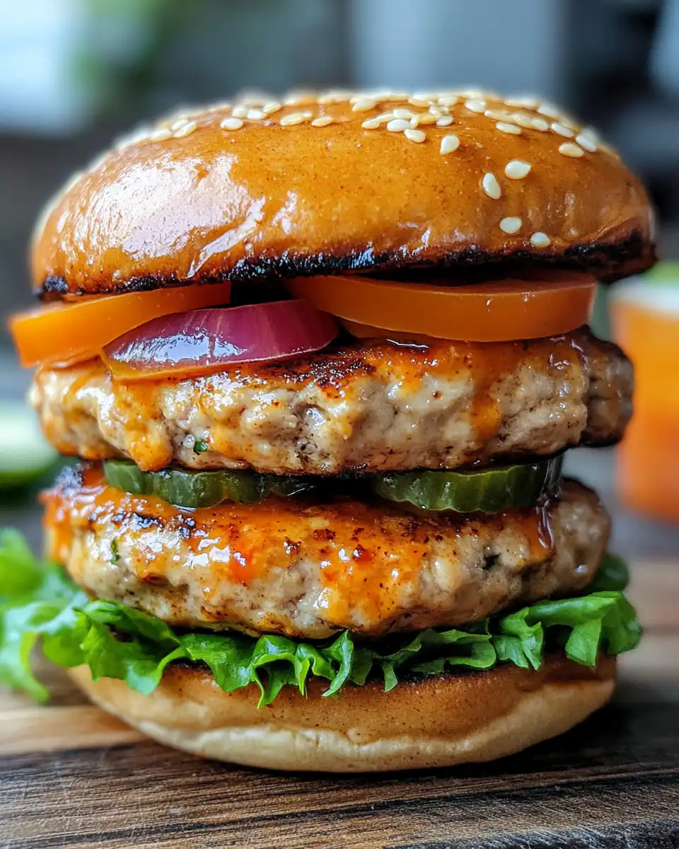 Juicy turkey burger patties cooking in pressure cooker with cheese melting