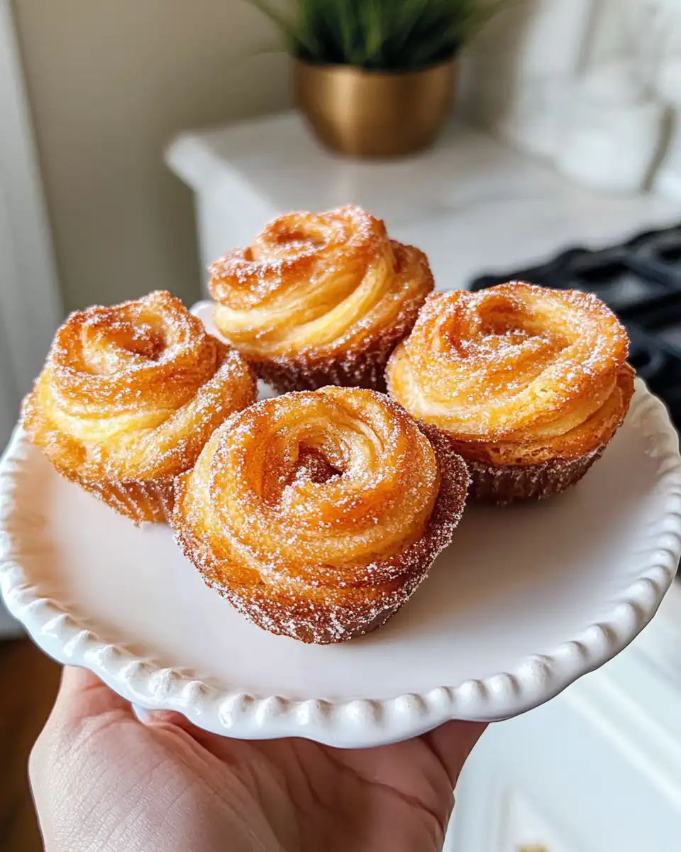 Ingredients and preparation steps for cinnamon sugar coating and dough layering of cruffins