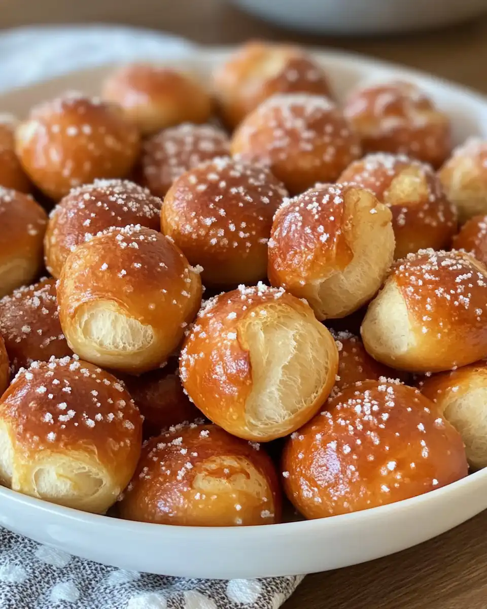 Baking pretzel bites golden and crisp finishing steps