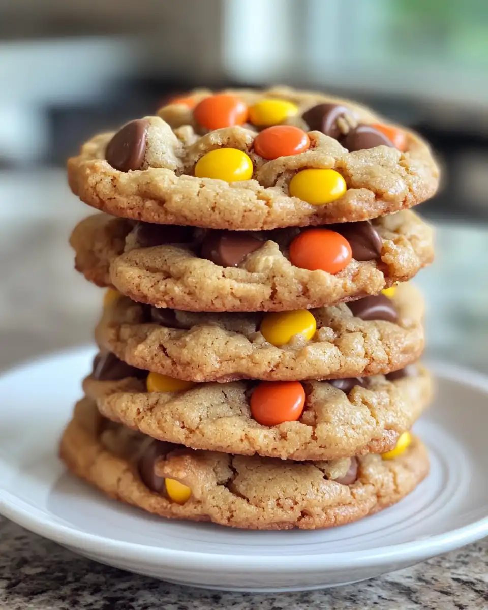 Baked triple peanut butter cookies cooling on a wire rack