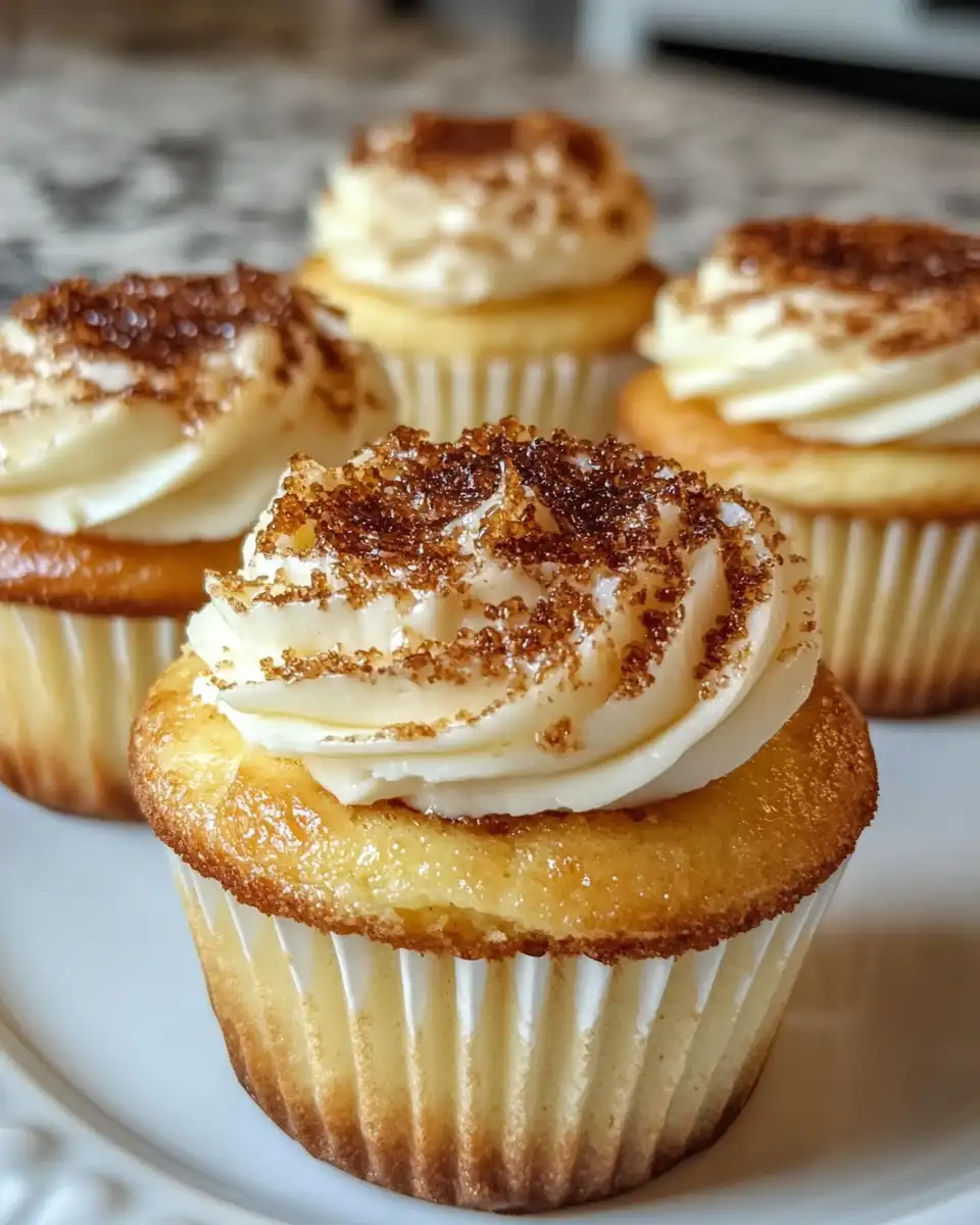 Putting together Crème Brûlée Cheesecake Cupcakes