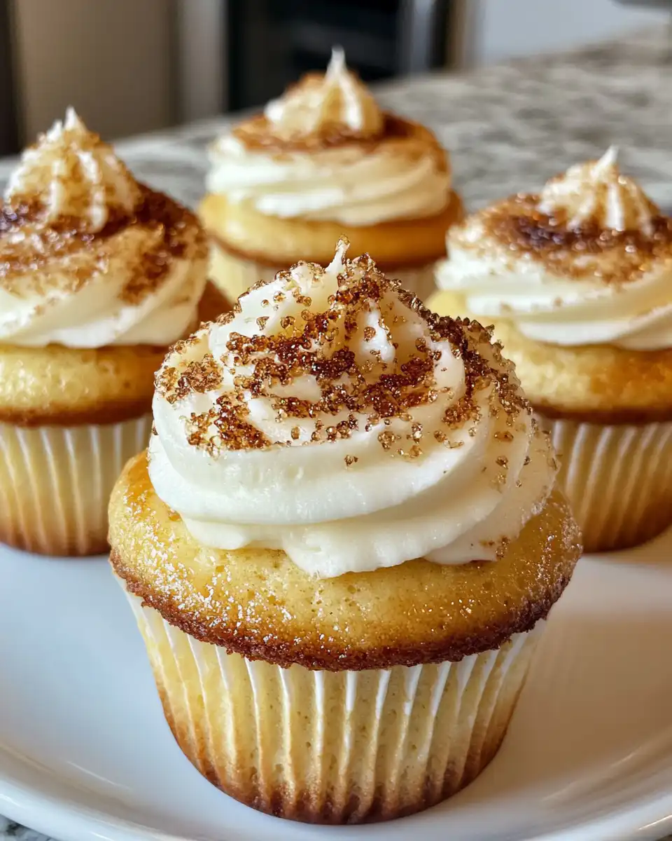 Enjoying the finished Crème Brûlée Cheesecake Cupcakes