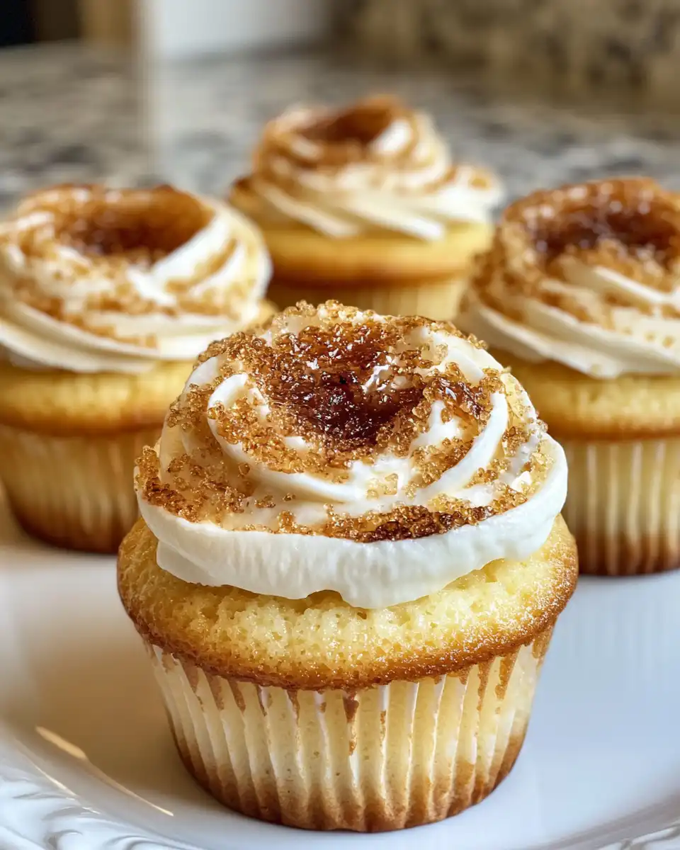 Vanilla Bean Crème Brûlée Cheesecake Cupcakes