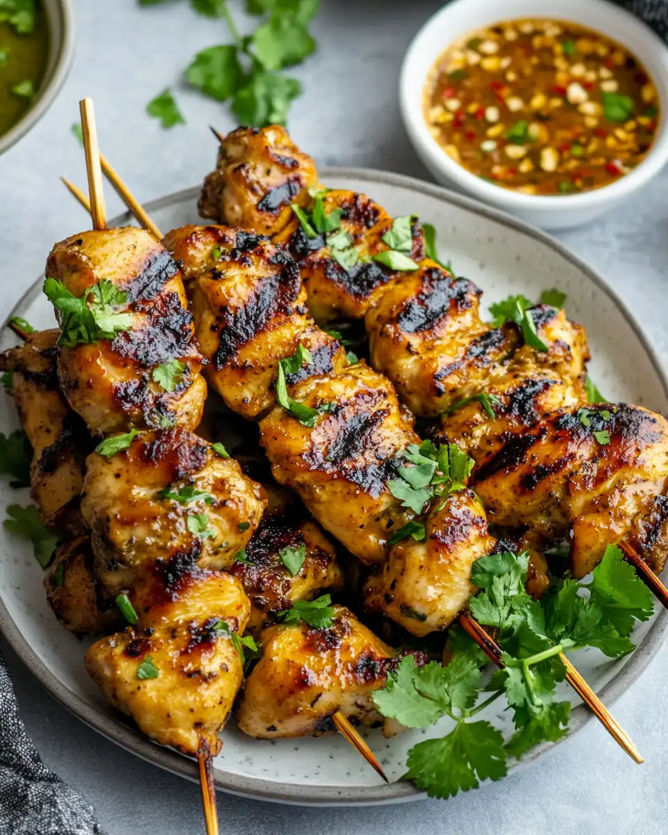 Ingredients laid out for Vietnamese grilled chicken with fresh herbs and spices