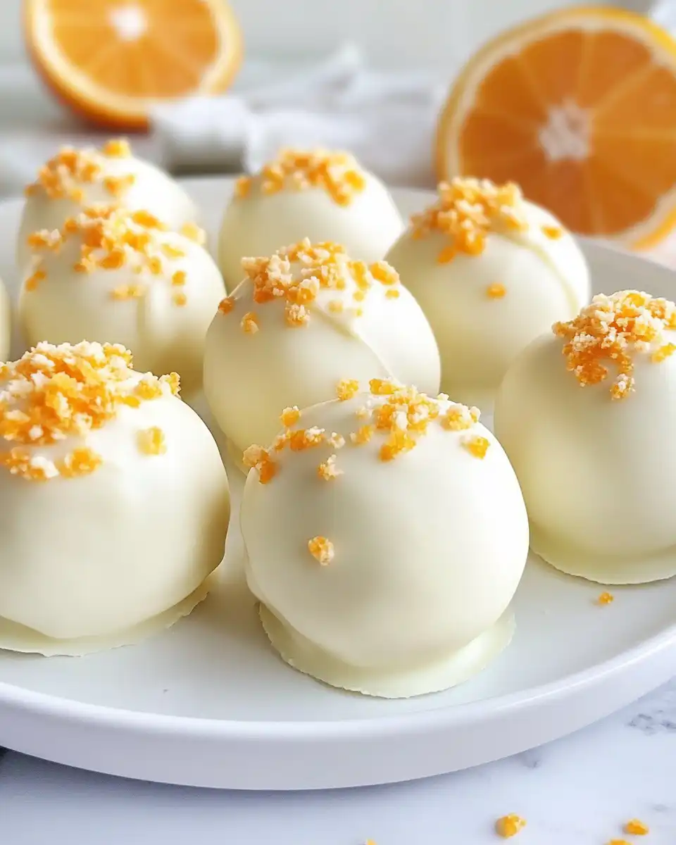 Ingredients for white chocolate orange truffles including cream and orange zest
